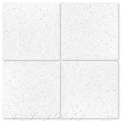 Solid White Terrazzo Cement Tile with medium white marble chips, from Villa Lagoon Tile.