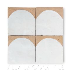 Square Glazed Zellige "Souk Arch" in Meringue, from Villa Lagoon Tile.