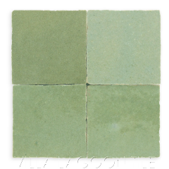 Square Glazed Zellige in Spanish Olive