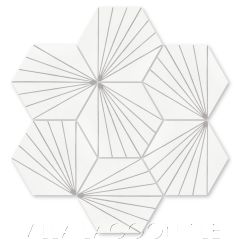 "Spark C Grigio" Geometric Hex Cement Tile, from Villa Lagoon Tile.