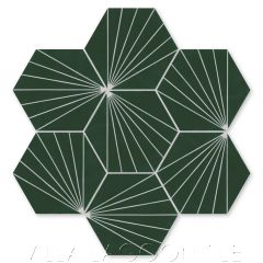 "Spark C Summer" Geometric Hex Cement Tile, from Villa Lagoon Tile.
