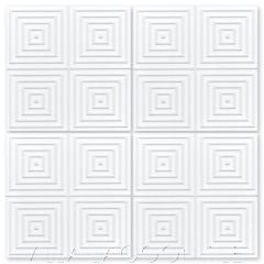 "Square Wave" Geometric Relief Cement Tile in White (SB-1000), by Villa Lagoon Tile.