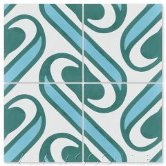 "Surf Aqua" Coastal Cement Tile, by Villa Lagoon Tile.