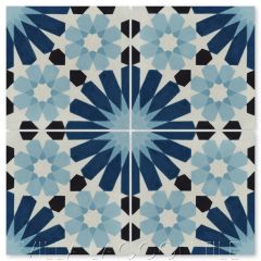 "Tangier Blues" Moroccan Cement Tile, from Villa Lagoon Tile.
