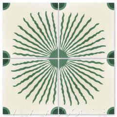 "Tequila Agave Rainforest" Whimsical Floral Cement Tile by Jeff Shelton, from Villa Lagoon Tile.