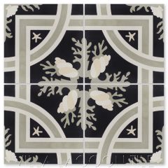 "Trapani Midnight" Coastal Cement Tile, by Villa Lagoon Tile.