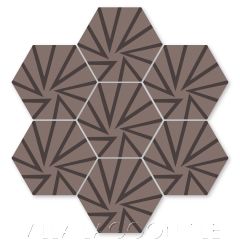 "Unspoken Latte" Modern Hex Cement Tile by Neyland Design, from Villa Lagoon Tile.