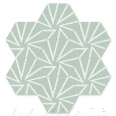 "Unspoken Pale Jade" Modern Hex Cement Tile by Neyland Design, from Villa Lagoon Tile.