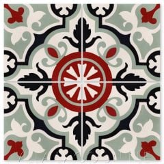 "Vienna Bloom" Floral Cement Tile, from Villa Lagoon Tile.
