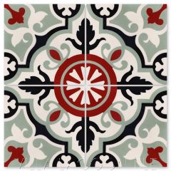 "Vienna Bloom" Floral Cement Tile, from Villa Lagoon Tile.