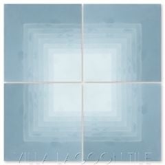 "Virginia Stripe Border Corner Exterior Stone Blue Ombré" Geometric Cement Tile, from Villa Lagoon Tile.