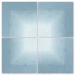 "Virginia Stripe Border Corner Exterior Stone Blue Ombr&eacute;" Geometric Cement Tile, from Villa Lagoon Tile.