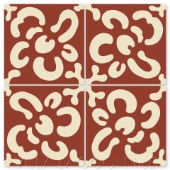 "Wallflower Whipped Cream & Beacon Hill" Whimsical Floral Cement Tile by Jeff Shelton, from Villa Lagoon Tile.
