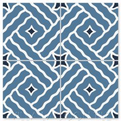 "Wiggle Room Royal Blue" Modern Cement Tile by Neyland Design, from Villa Lagoon Tile.