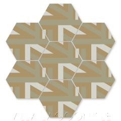 "Zanzibar Dry Sage" Modern Hex Cement Tile by Neyland Design, from Villa Lagoon Tile.