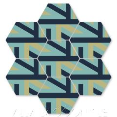 "Zanzibar Navy" Modern Hex Cement Tile by Neyland Design, from Villa Lagoon Tile.