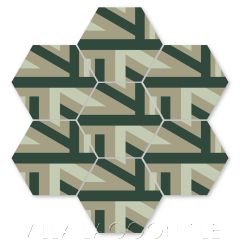 "Zanzibar Ponderosa" Modern Hex Cement Tile by Neyland Design, from Villa Lagoon Tile.