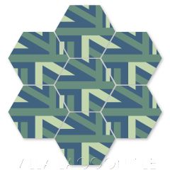 "Zanzibar Royal" Modern Hex Cement Tile by Neyland Design, from Villa Lagoon Tile.