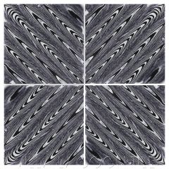 "Zebrawood Black and White" Free-Hand Cement Tile, by Villa Lagoon Tile.