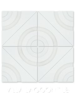 "Forum" 3D Geometric Cement Tile in White (SB-1000), by Villa Lagoon Tile.