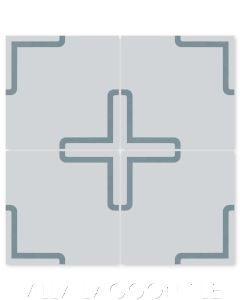 "A-Plus One Silver" Modern Geometric Cement Tile by Neyland Design, from Villa Lagoon TIle.