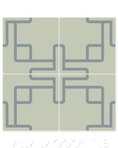 "A-Plus Two Gray Green" Modern Geometric Cement Tile by Neyland Design, from Villa Lagoon TIle.