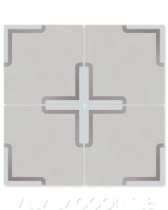 "A-Plus One Urban Gray" Modern Geometric Cement Tile by Neyland Design, from Villa Lagoon TIle.