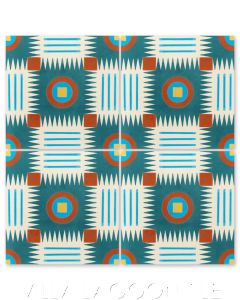 "African Check in Moonlit Sky" Modern Geometric Cement Tile by Cressida Bell, from Villa Lagoon Tile.