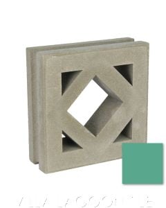 "Antilles" Geometric Breeze Blocks (with a Green Swatch), by Villa Lagoon Tile.