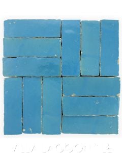 "Sky Blue" Bejmat Zellige, a Moroccan Mosaic Tile, from Villa Lagoon Tile.