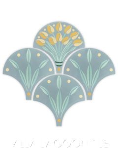 "Bell's Tulips in Mountain" Modern Floral Art Deco Cement Tile by Cressida Bell, from Villa Lagoon Tile.