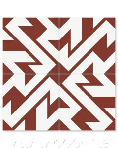 "Boxing Days Bold Brick and White" Modern Geometric Cement Tile by Neyland Design, from Villa Lagoon Tile.