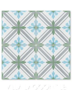 "Camille in the Alps" Traditional Cement Tile, from Villa Lagoon Tile.