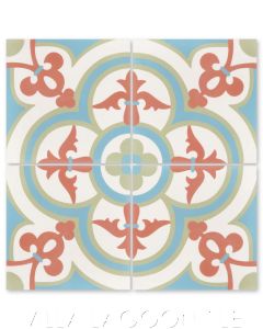 "Caprice July" Bold Spanish Cement Tile, by Villa Lagoon Tile.