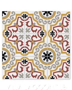 "Castle B Beacon Hill & Maple Sugar" Traditional French Cement Tile, from Villa Lagoon Tile.