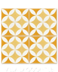 "Circulos A Maple Sugar" Geometric Cement Tile, from Villa Lagoon Tile.