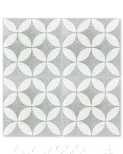 "Circulos B Urban Gray Terrazzo" Geometric Cement Tile, from Villa Lagoon Tile.