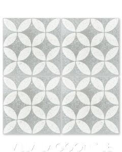 "Circulos B Urban Gray Terrazzo" Geometric Cement Tile, from Villa Lagoon Tile.