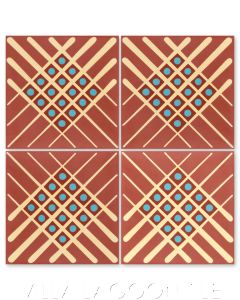"Crosshatch in Beacon Hill" Modern Geometric Art Deco Cement Tile by Cressida Bell, from Villa Lagoon Tile.