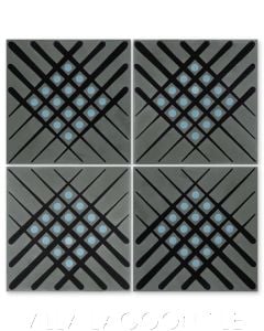 "Crosshatch in Cityscape" Modern Geometric Art Deco Cement Tile by Cressida Bell, from Villa Lagoon Tile.
