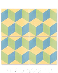 "Cubes A Candy" Geometric Cement Tile, from Villa Lagoon Tile.