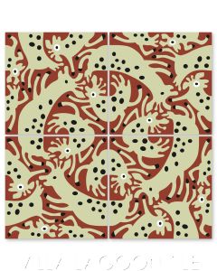 "Deer on Beacon Hill" Whimsical Wildlife Cement Tile by Jeff Shelton, from Villa Lagoon Tile.
