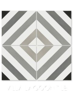 "Diagonal Eight Shades of Gray" Striped Cement Tile, from Villa Lagoon Tile.