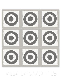 "East Beach Circle Sencillo" Modern Whimsical Cement Tile by Jeff Shelton, from Villa Lagoon Tile.