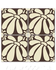 "Echinacea on Burnt Umber" Whimsical Floral Cement Tile by Jeff Shelton, from Villa Lagoon Tile.