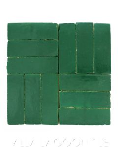 "Emerald Green" Bejmat Zellige, a Moroccan Mosaic Tile, from Villa Lagoon Tile.