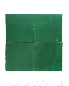 "Emerald Green" Glazed Zellige, a Moroccan Mosaic Tile, from Villa Lagoon Tile.