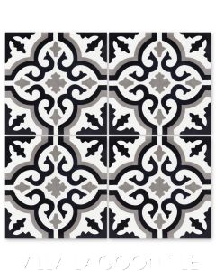 "Fiore C Sencillo" Floral Cement Tile, from Villa Lagoon Tile.