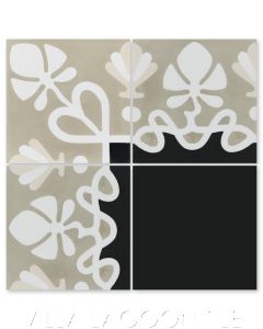"Foliage Border Antique" Floral Cement Tile Border, by Villa Lagoon Tile.