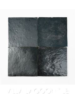 "Metallic Black" Glazed Zellige, a Moroccan Mosaic Tile, from Villa Lagoon Tile.